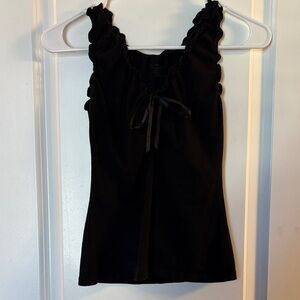 Brandy Melville Black Ruffle Tank Top